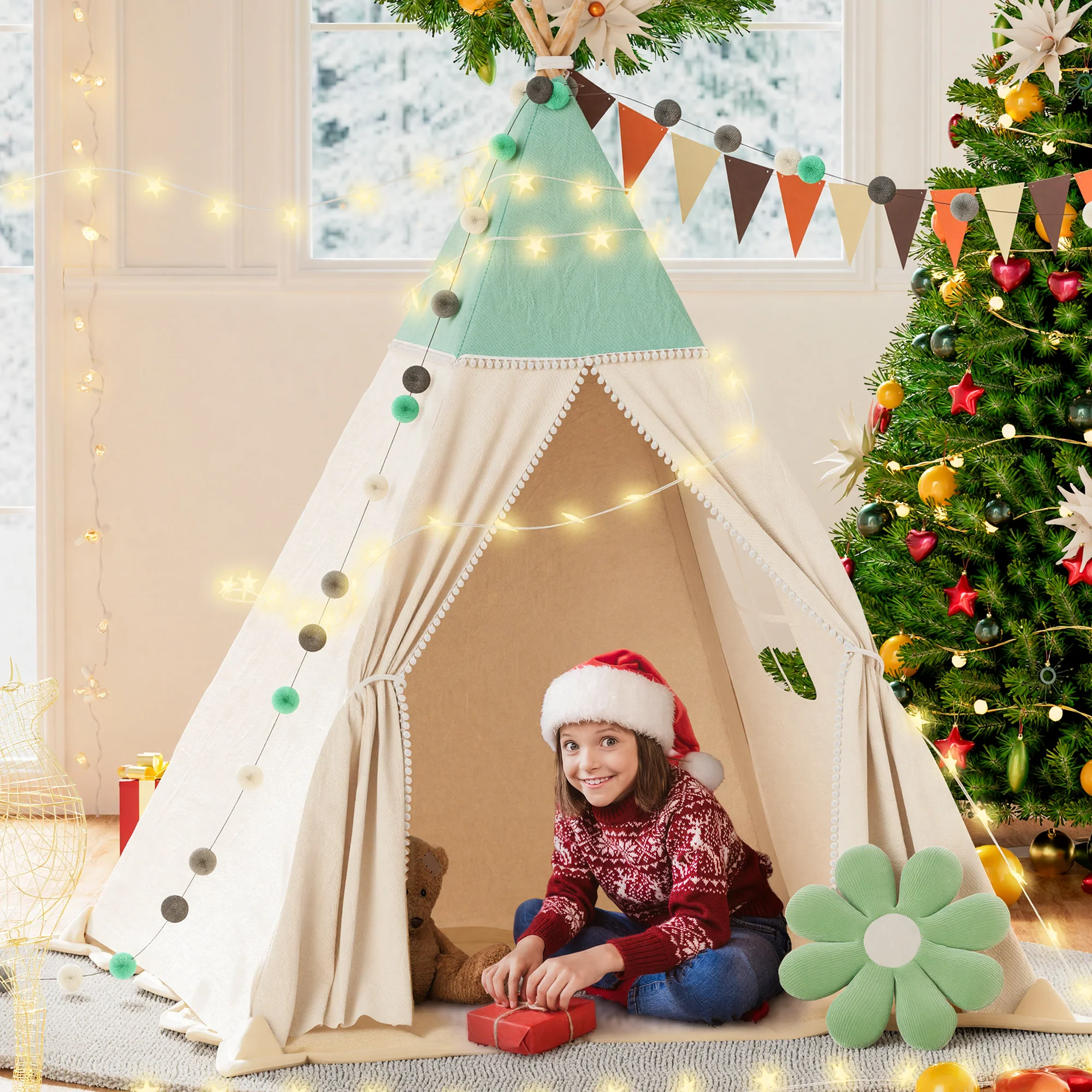 Cocoon - BlueWood® Teepee Tent For Kids with Mat and Accessories [EU ONLY] - Image 10