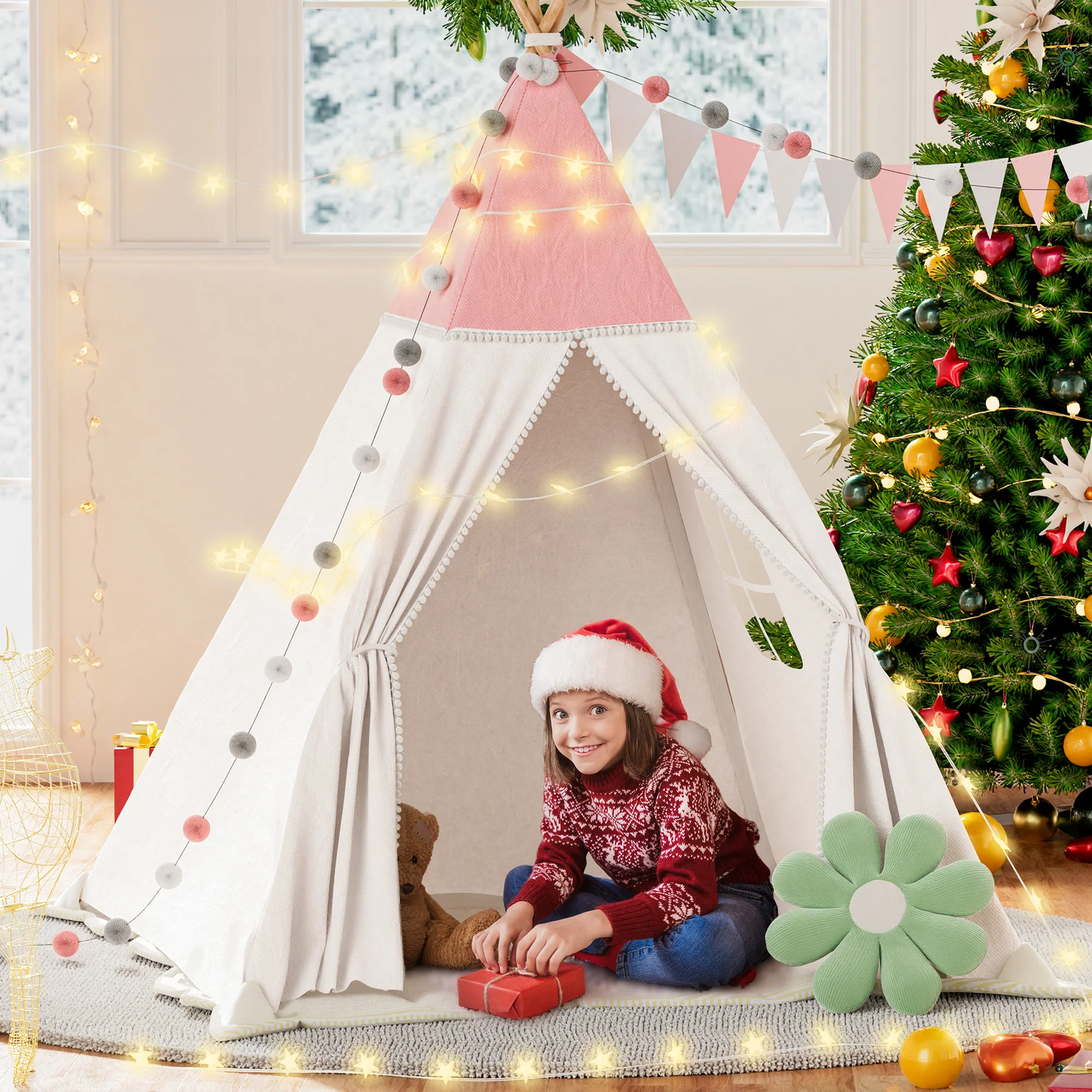 Cocoon - BlueWood® Teepee Tent For Kids with Mat and Accessories [EU ONLY] - Image 9