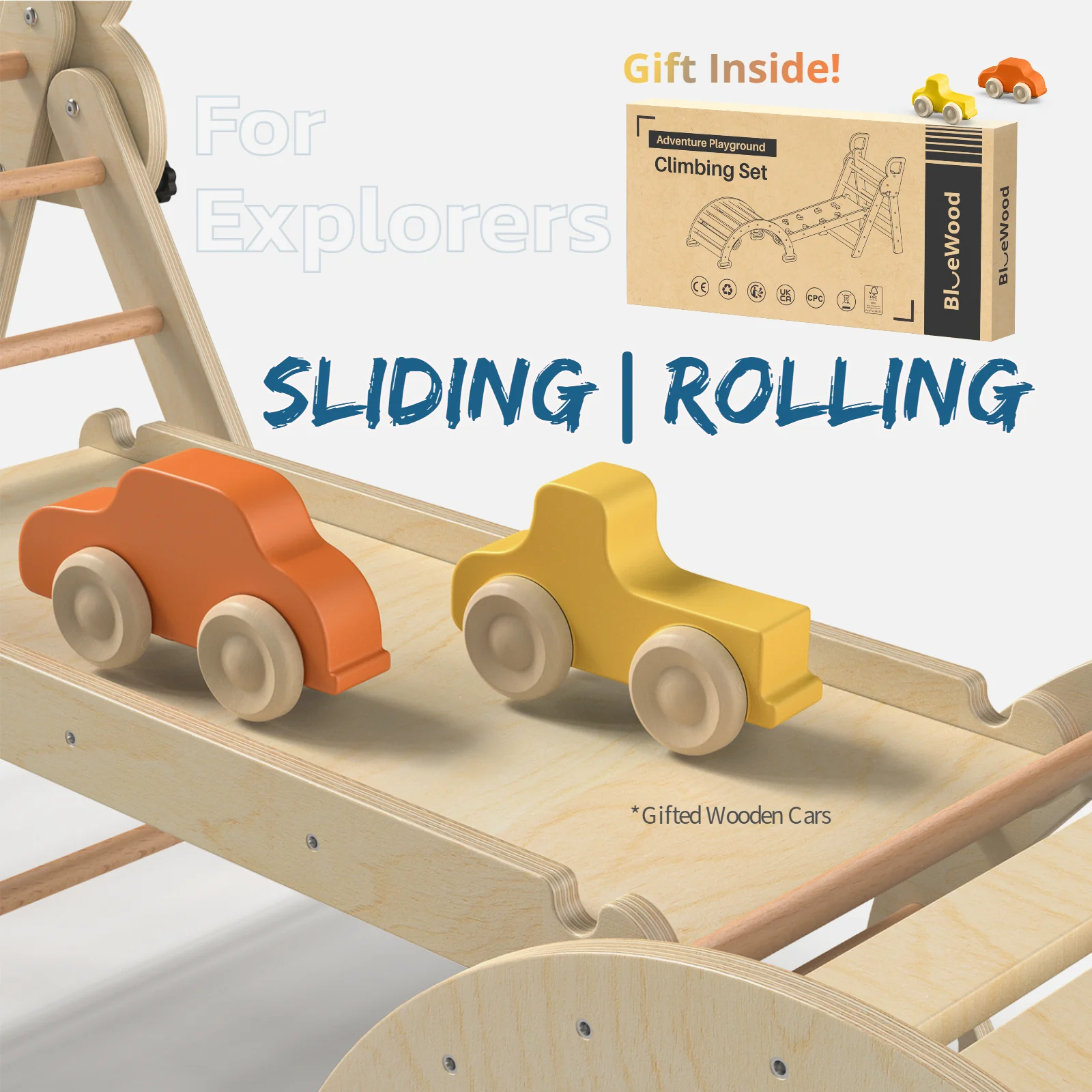 Aurora – BlueWood® All-in-One Pikler Triangle Set with Cushion *Calm Gradient Blue - Image 6