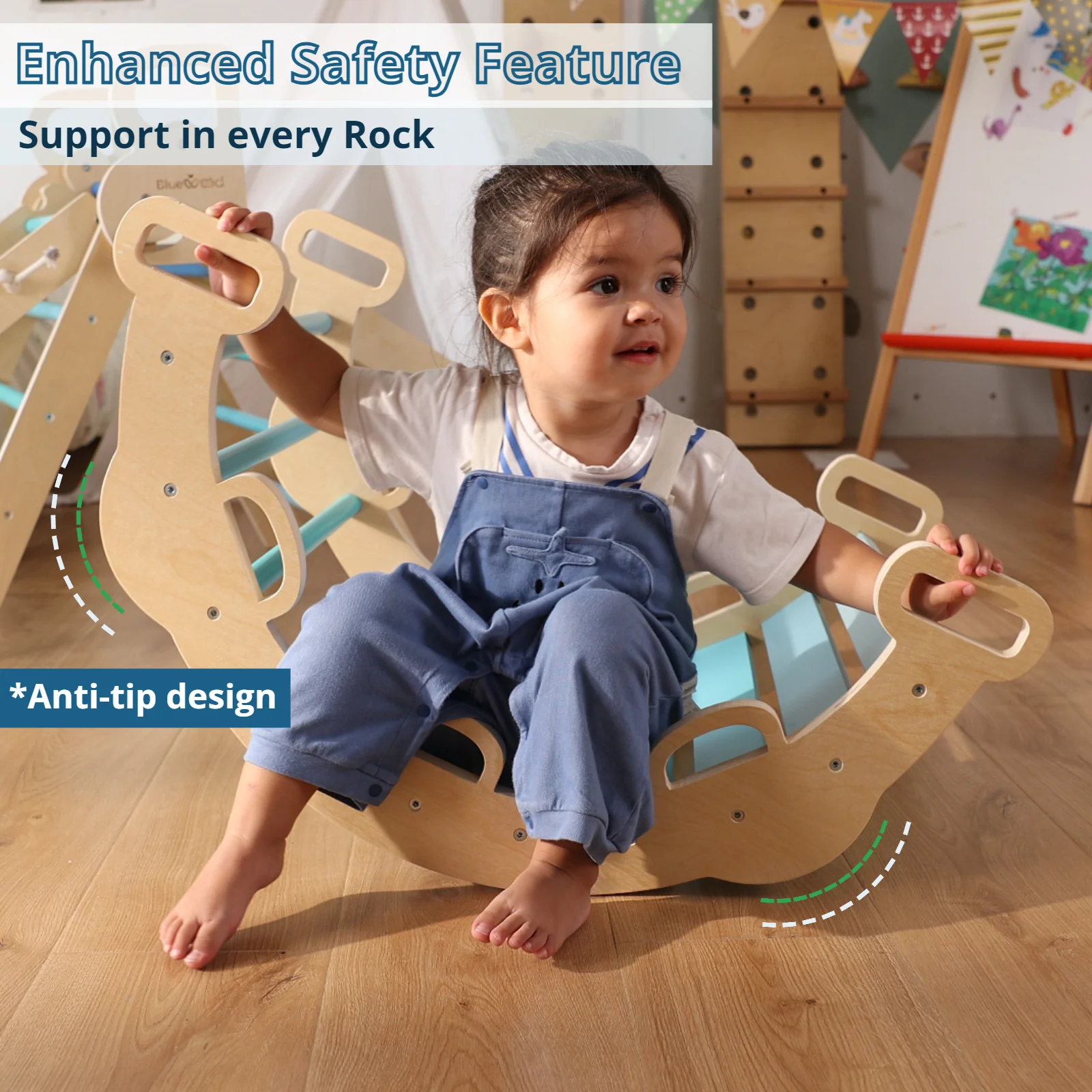 Aurora – BlueWood® Rope Ladder Pikler Triangle Set * Calm Gradient Blue - Image 4