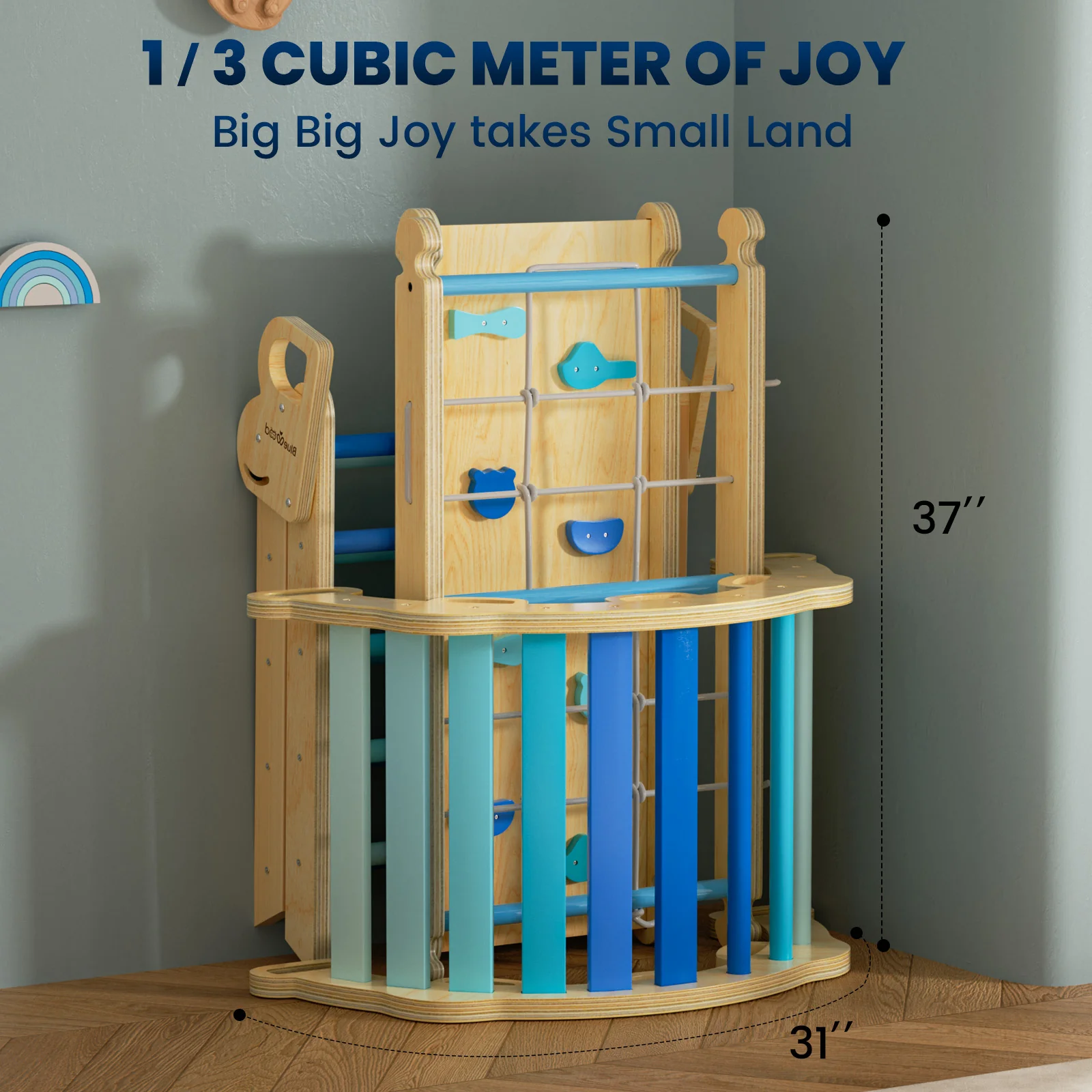 Aurora – BlueWood® Rope Ladder Pikler Triangle Set * Calm Gradient Blue - Image 5