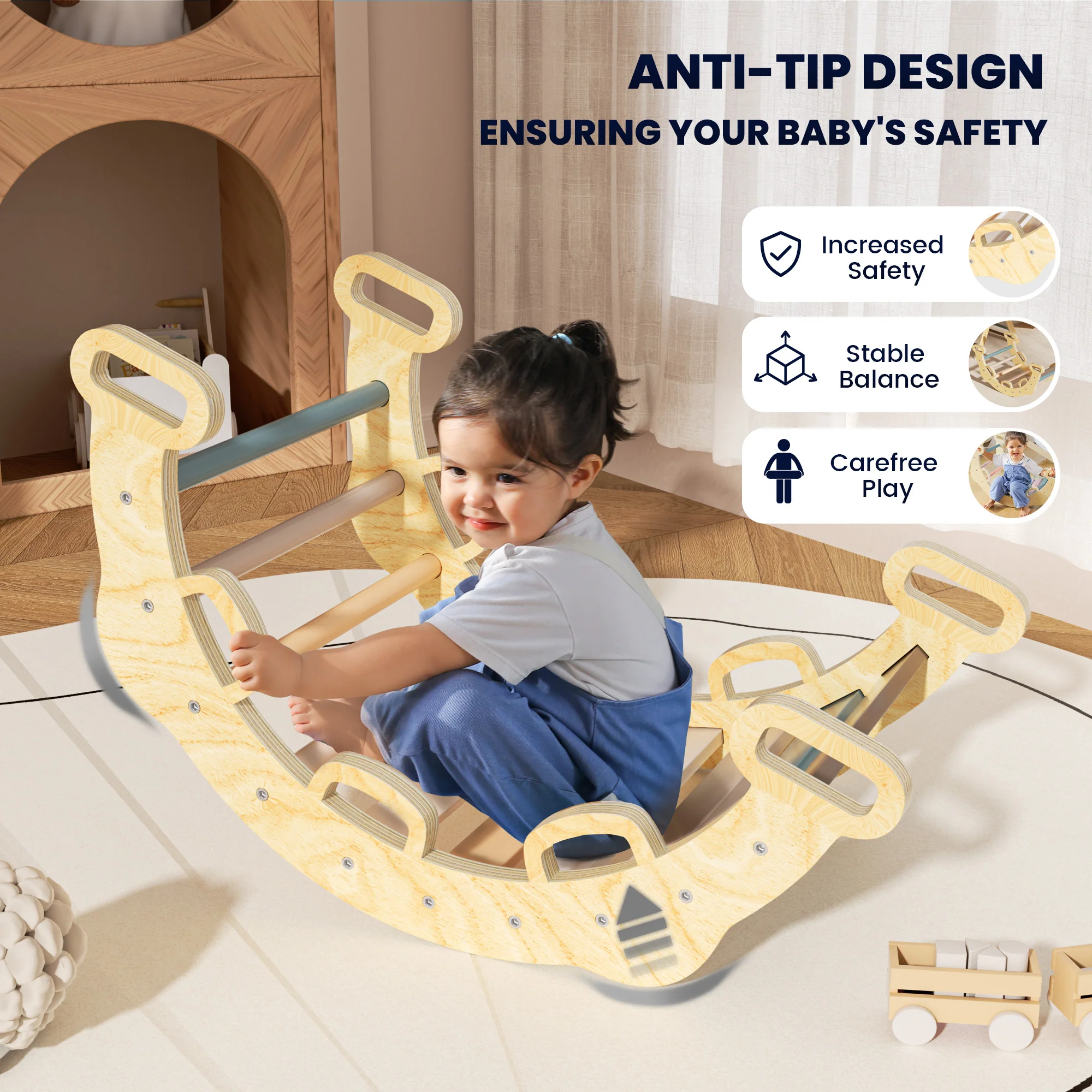 Aurora – BlueWood® Rope Ladder Pikler Triangle Set *Morandi Soft Tones - Image 4
