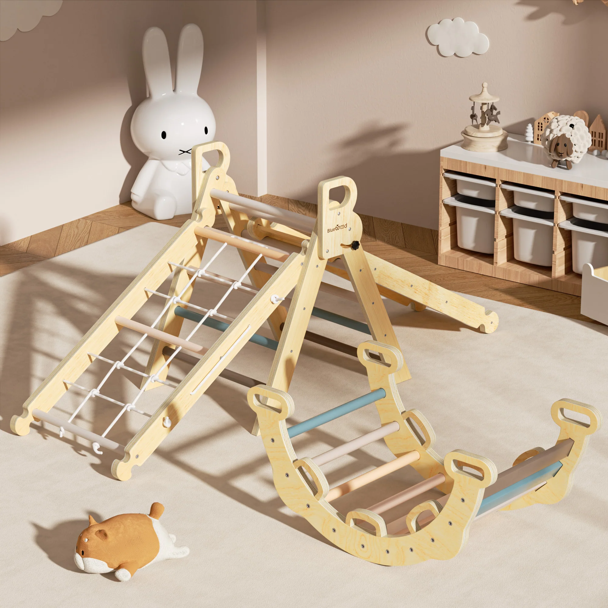 Aurora – BlueWood® Rope Ladder Pikler Triangle Set *Morandi Soft Tones - Image 6