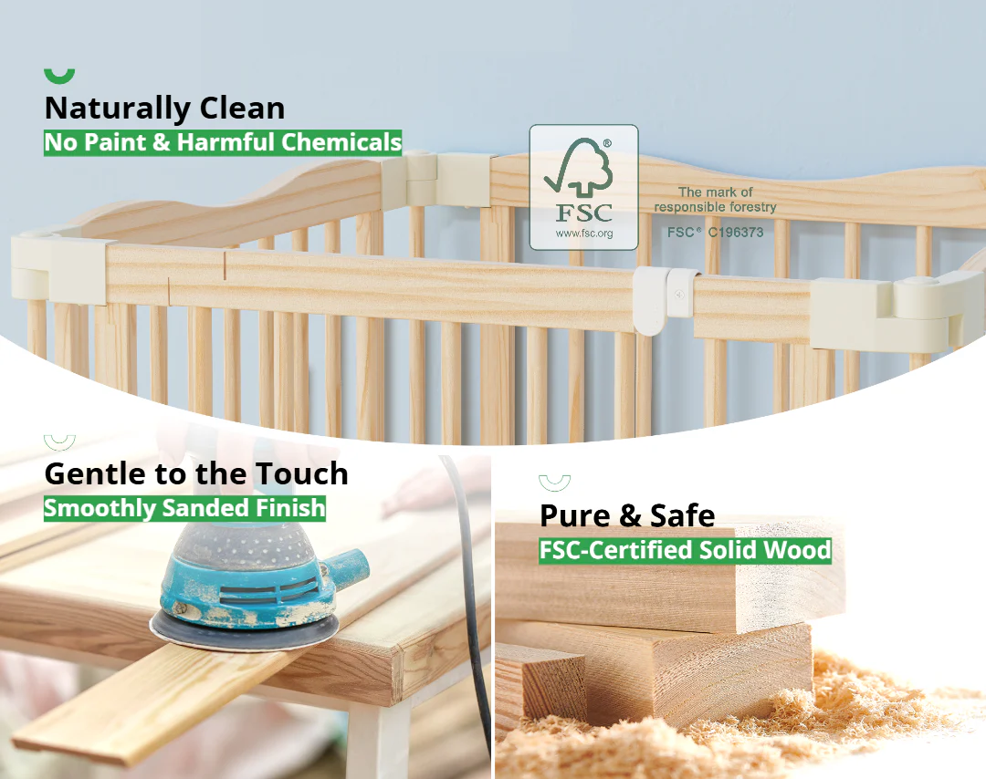 Halo - BlueWood® Baby Gate Playpen, Foldable, Paint-Free Baby Playpen - Image 3