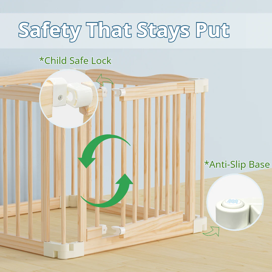 Halo - BlueWood® Baby Gate Playpen, Foldable, Paint-Free Baby Playpen - Image 4
