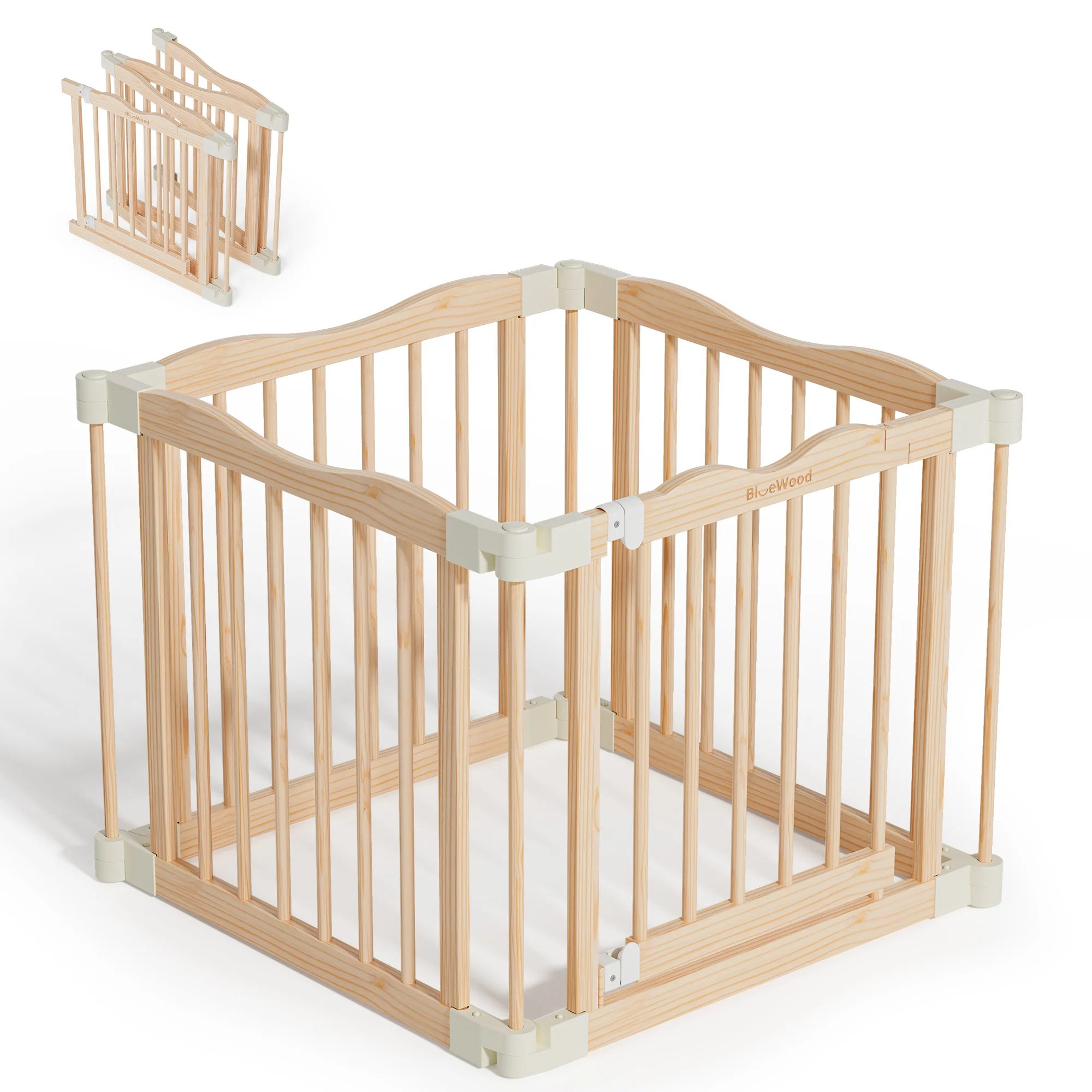Halo - BlueWood® Baby Gate Playpen, Foldable, Paint-Free Baby Playpen - Image 7