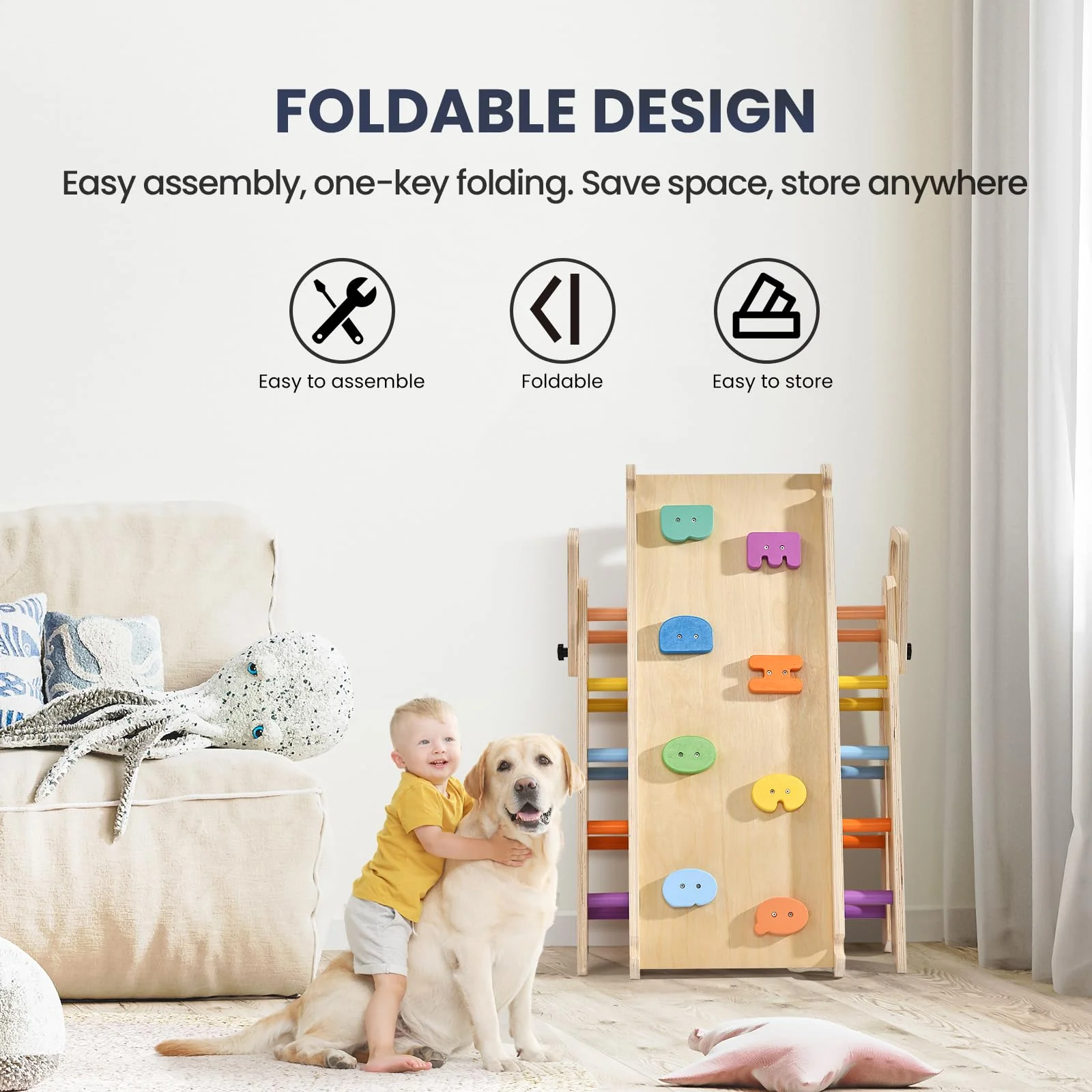 Nostalgia Series - BlueWood® Classic Pikler Triangle Set 2Pcs * Nostalgia Rainbow - Image 3