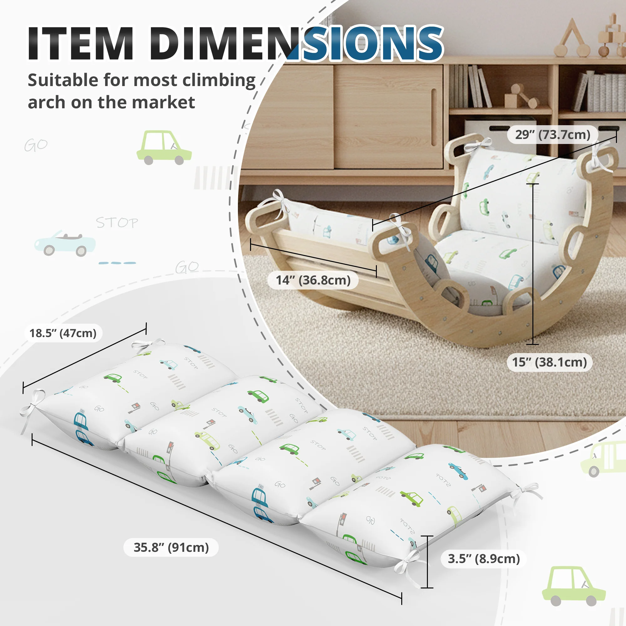 Cushions for Arch in Nostalgia and Aurora Series * Car Pattern - Image 6