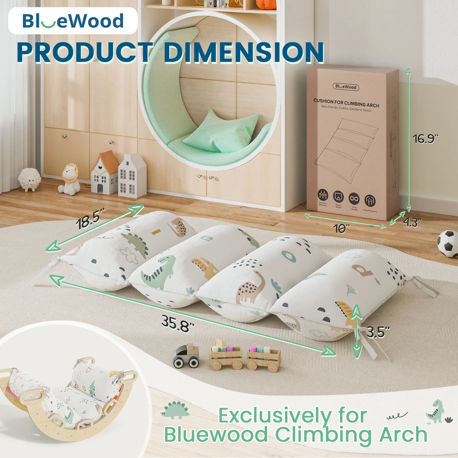 Cushions for Arch in Nostalgia and Aurora Series * Dinosaur Pattern - Image 4