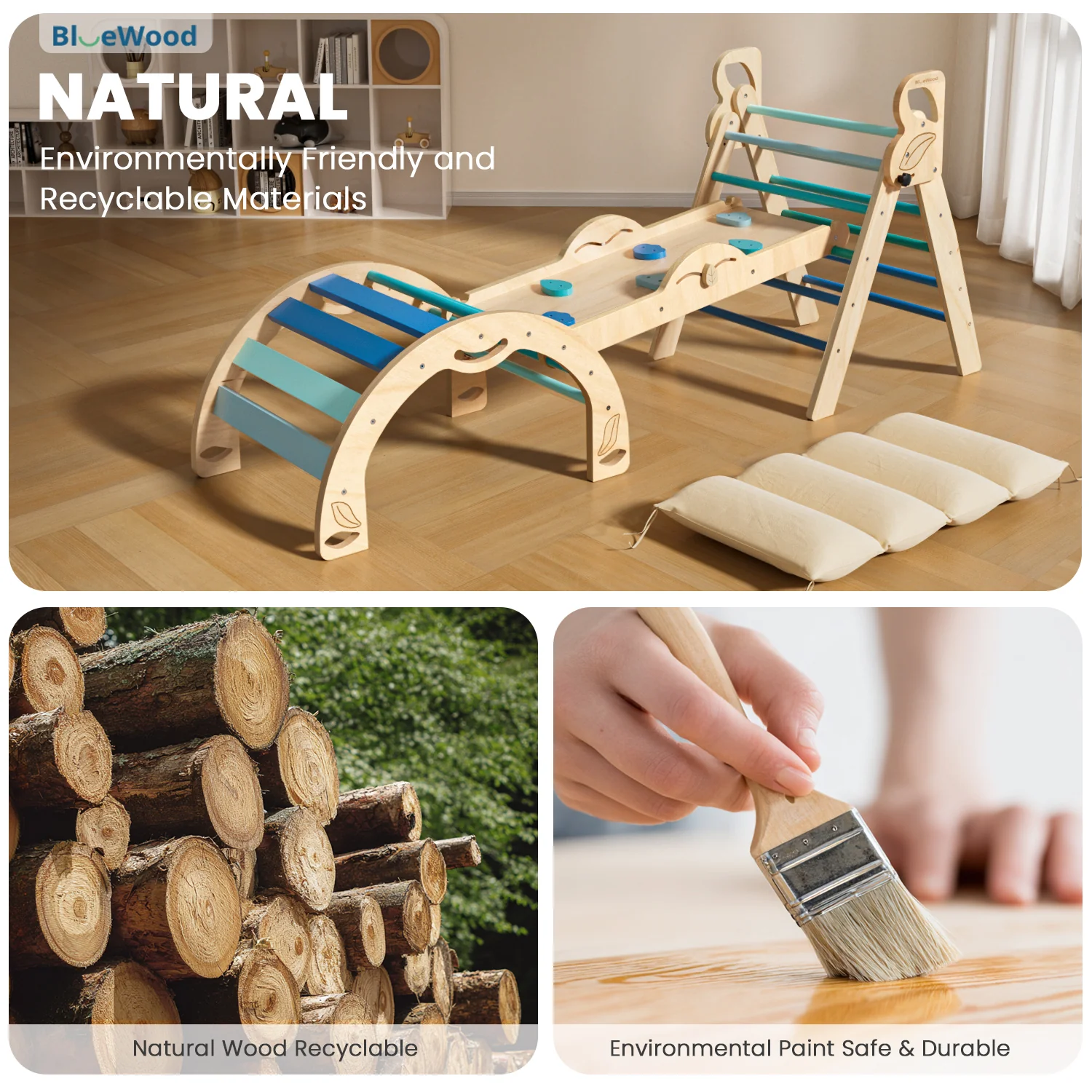 Folia - Pikler Triangle Climbing Set with Cushion * 3 Color Options - Image 7