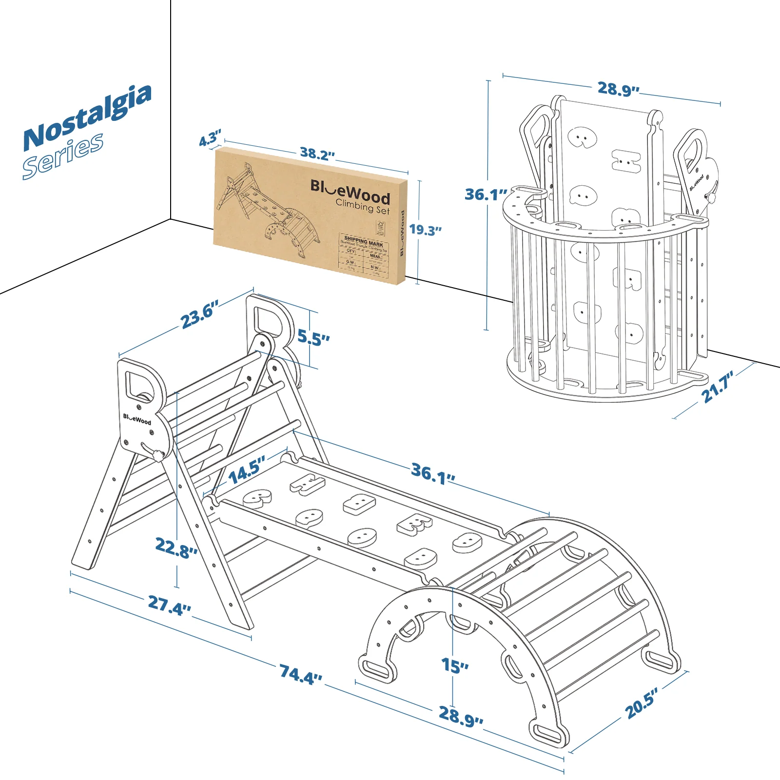 Nostalgia - BlueWood® Classic Pikler Triangle Set * Nostalgia Rainbow - Image 6