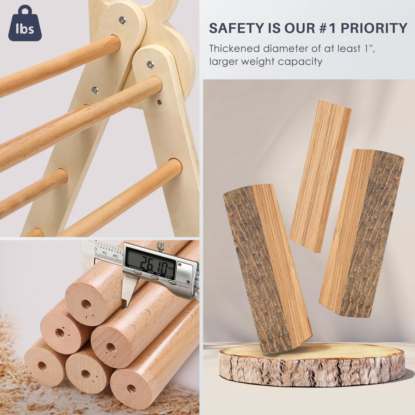 Nostalgia - BlueWood® Classic Pikler Triangle Set * Natural Wood Tones - Image 3