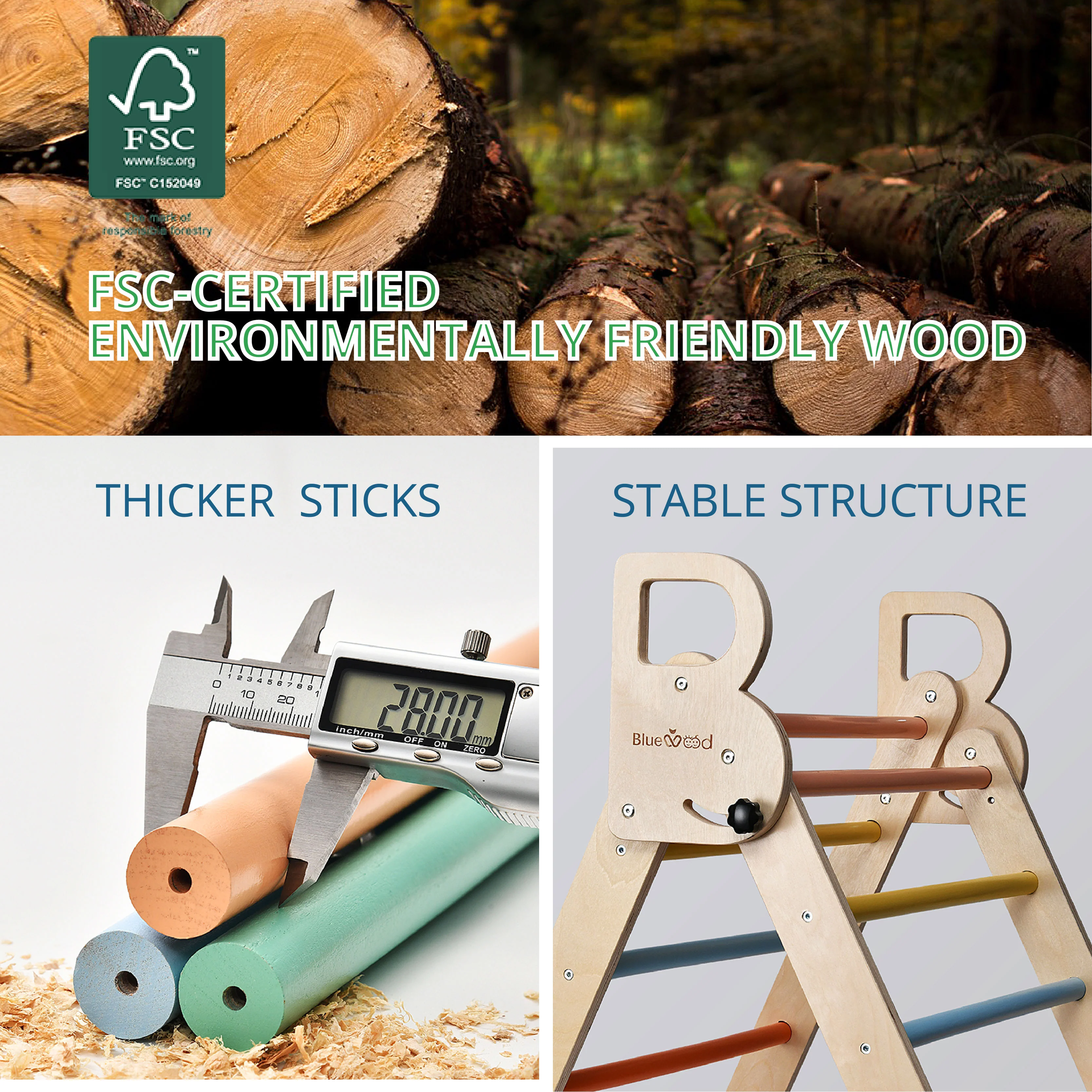 Nostalgia - BlueWood® Classic Pikler Triangle Set * Nostalgia Rainbow - Image 5