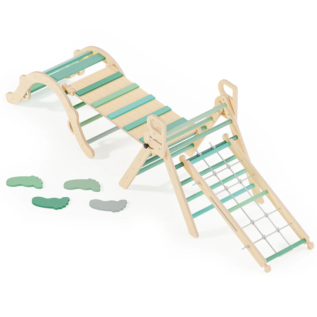 Ramble - BlueWood® Pikler Triangle Playset with Rope Ladder * 5 Color Options - Image 7