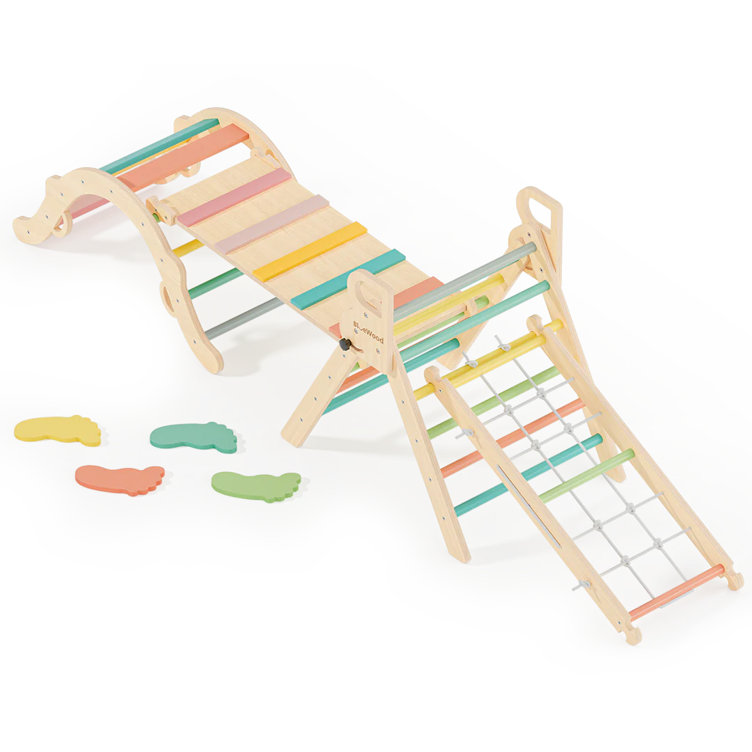 Ramble - BlueWood® Pikler Triangle Playset with Rope Ladder * 5 Color Options - Image 6
