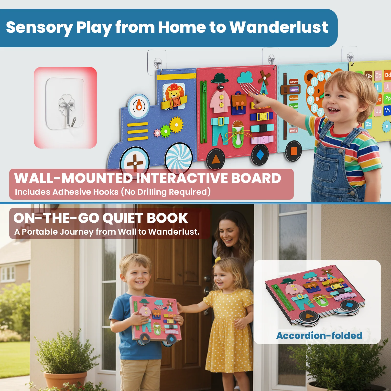 Giggle - BlueWood® Felt Busy Board Wall Panels * Train - Image 3