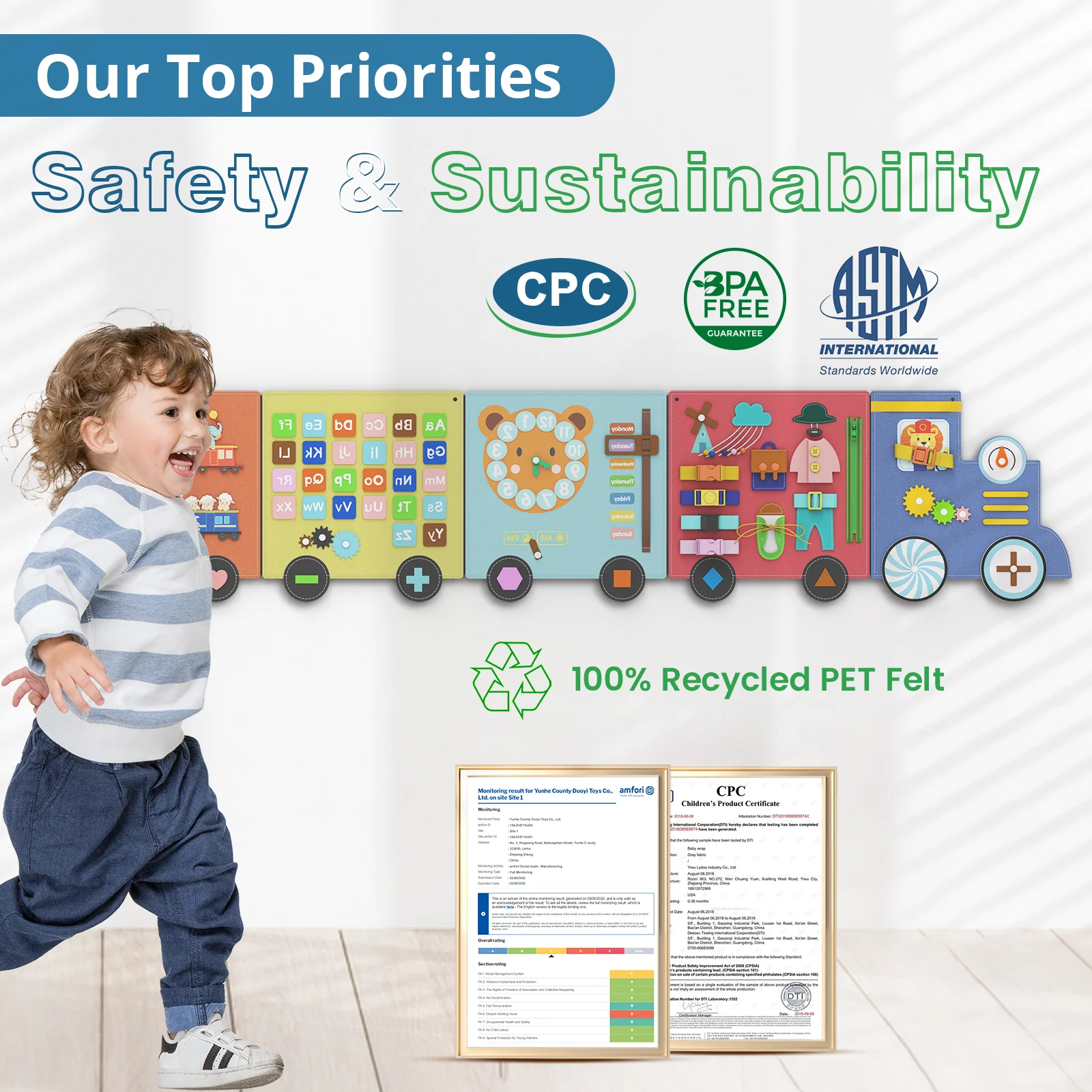 Giggle - BlueWood® Felt Busy Board Wall Panels * Train - Image 4