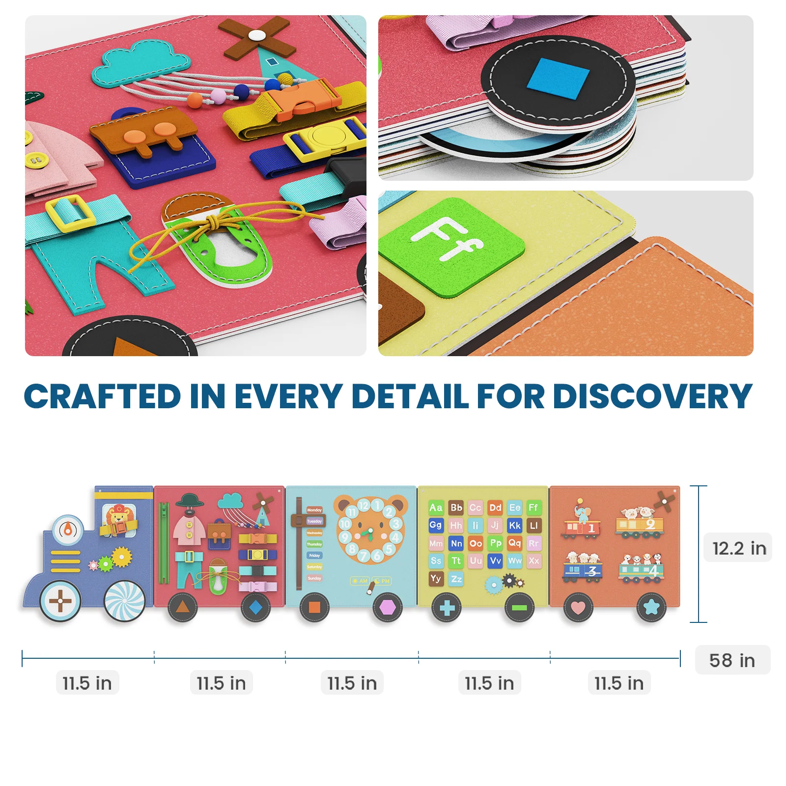 Giggle - BlueWood® Felt Busy Board Wall Panels * Train - Image 5